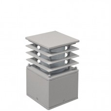 Φωτιστικό Κολωνάκι Τετράγωνο 1xE27 20cm Αλουμινίου Γκρι IP44 9-7233206